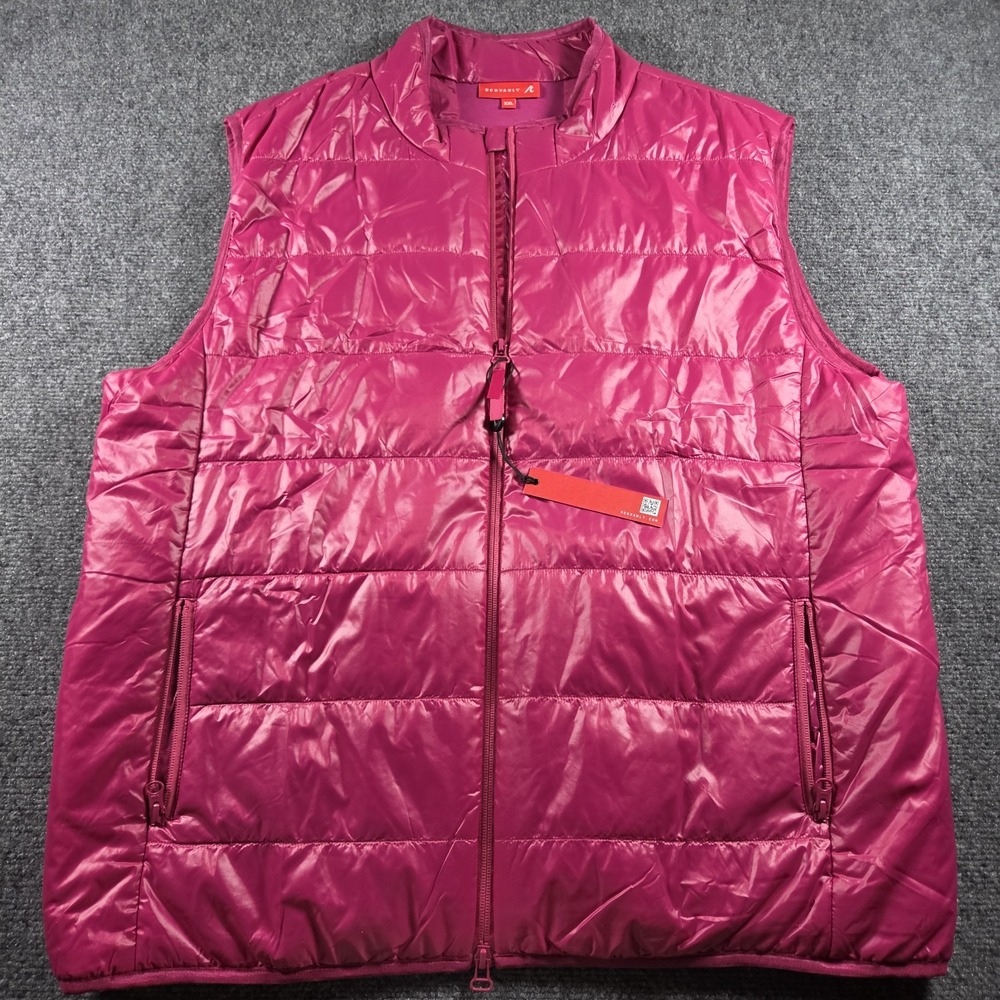 New Redvanly Mens XXL Bolton Puffer Vest Full Zip Lightweight Sangria